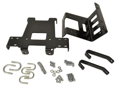 Black powder coated steel winch mount from Warn part number 84706