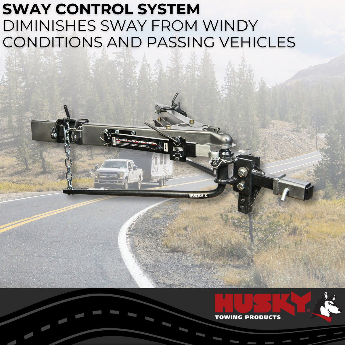 Black steel trailer weight distribution kit with mounting hardware from Husky Towing part number 31995