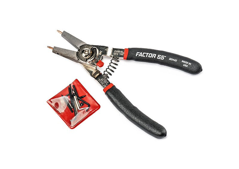 Red bright dip anodized 6061 aluminum pliers from Factor 55 part number 00440