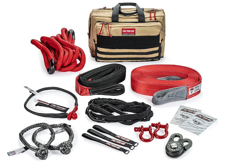 Tan premium canvas winch accessory kit from Factor 55 part number 00495