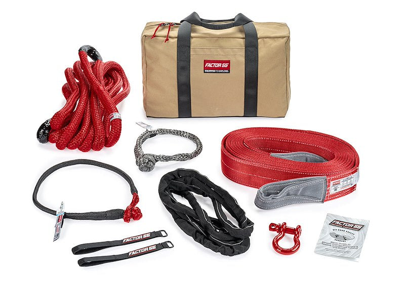 Tan premium canvas winch accessory kit from Factor 55 part number 00496