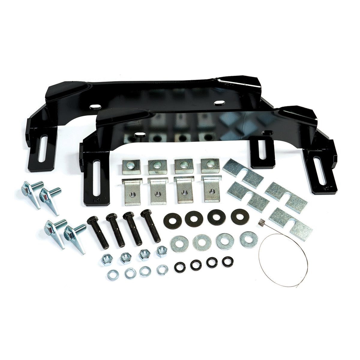 Black steel fifth wheel trailer hitch mount kit with mounting hardware from Husky Towing part number 31852
