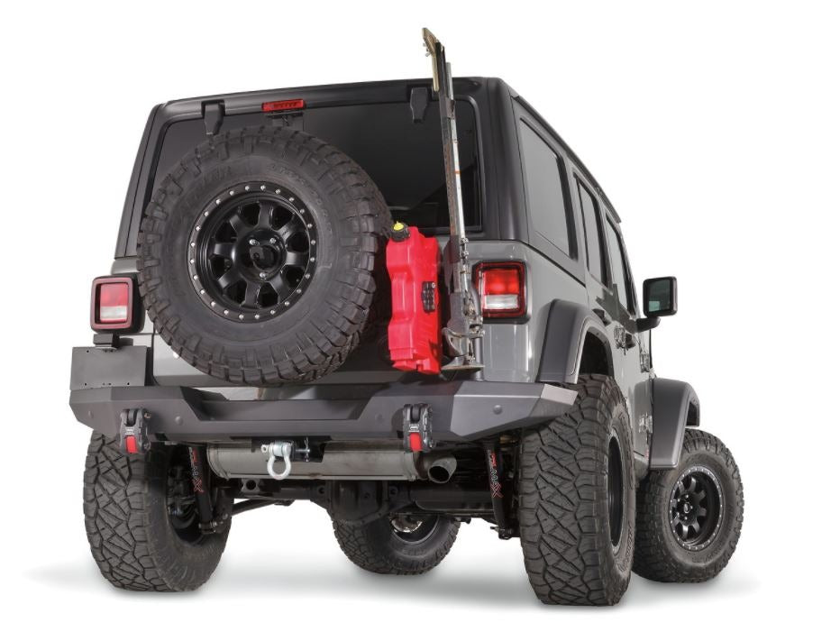 Black powder coated steel bumper from Warn part number 102190