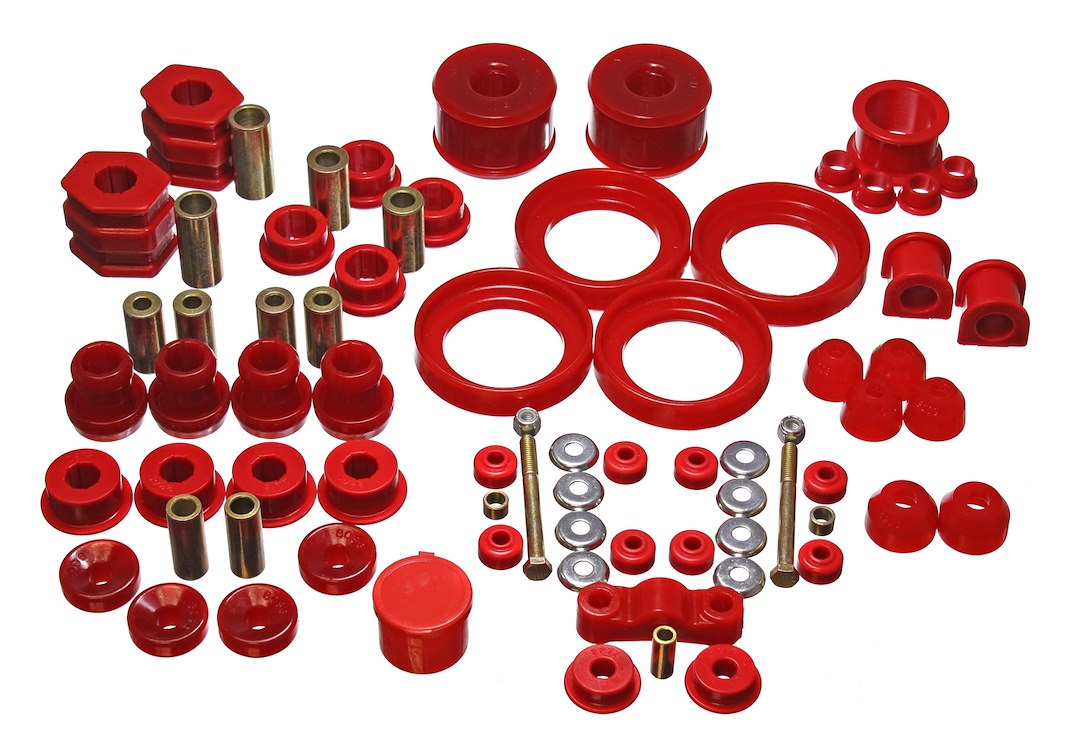 Red polyurethane suspension bushing kit from Energy Suspension part number 16.18110R