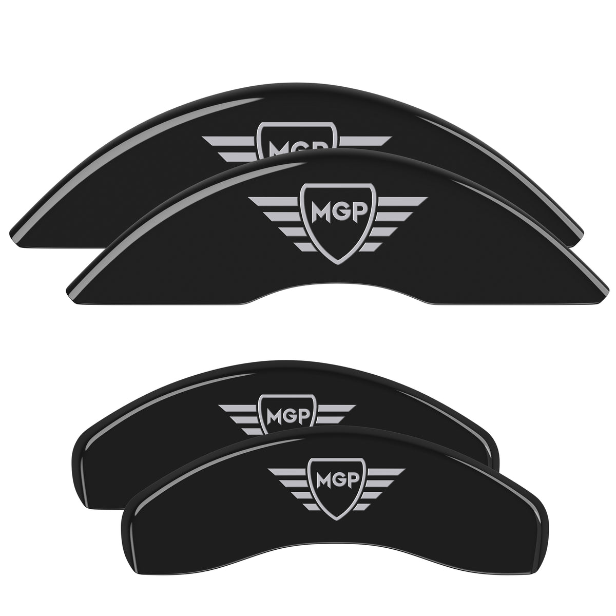 Black disc brake caliper cover from MGP Caliper Covers part number 14258SMGPBK