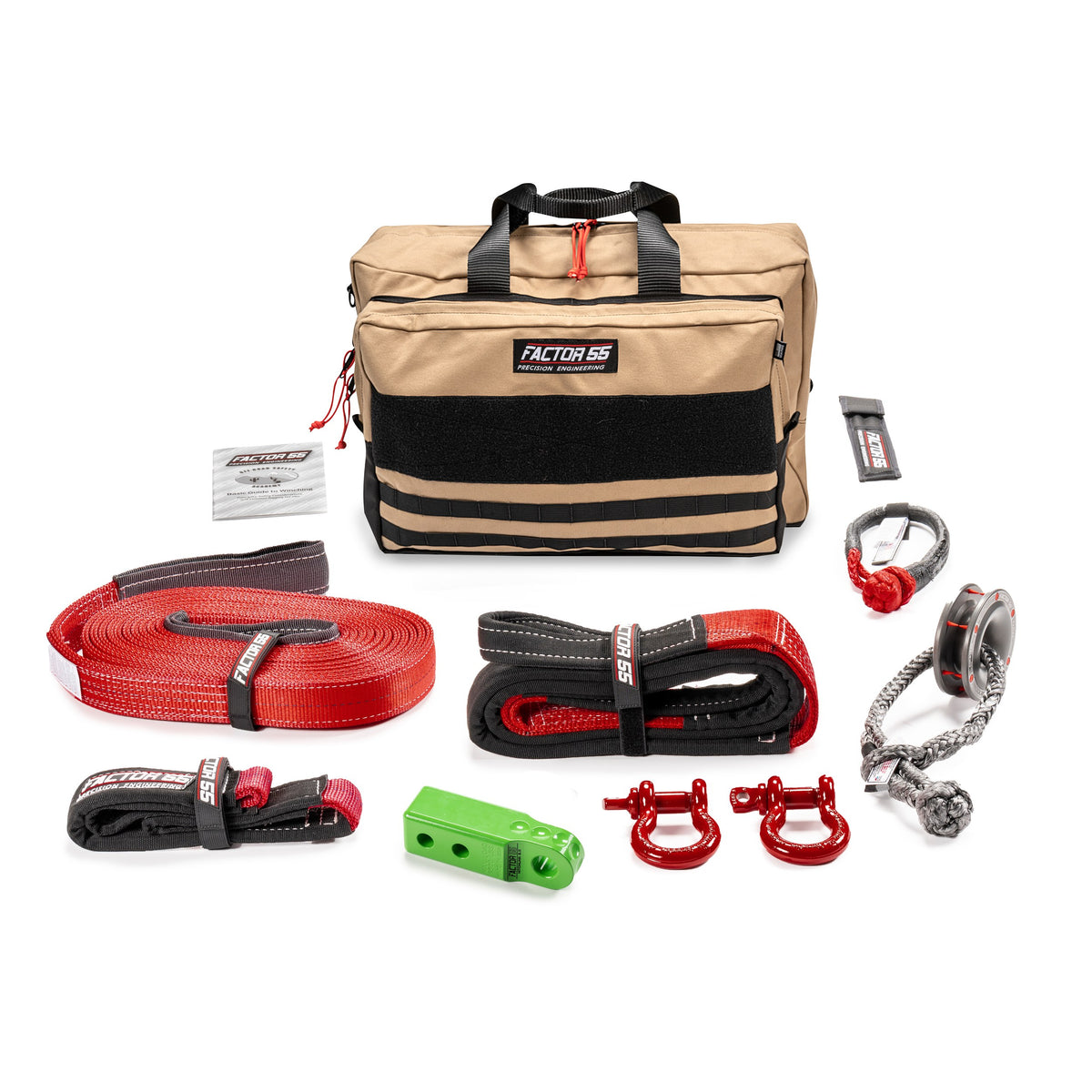 Green premium canvas winch accessory kit from Factor 55 part number 00475-08-LARGE