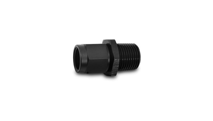 Black anodized 6061 aluminum multi-purpose fitting from Vibrant Performance part number 11365