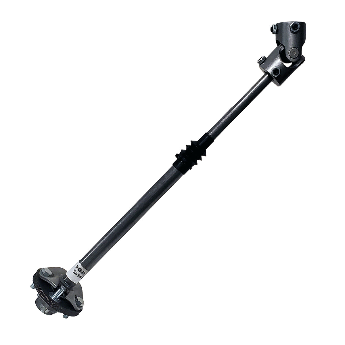 Natural steel steering shaft with mounting hardware from Borgeson part number 000936