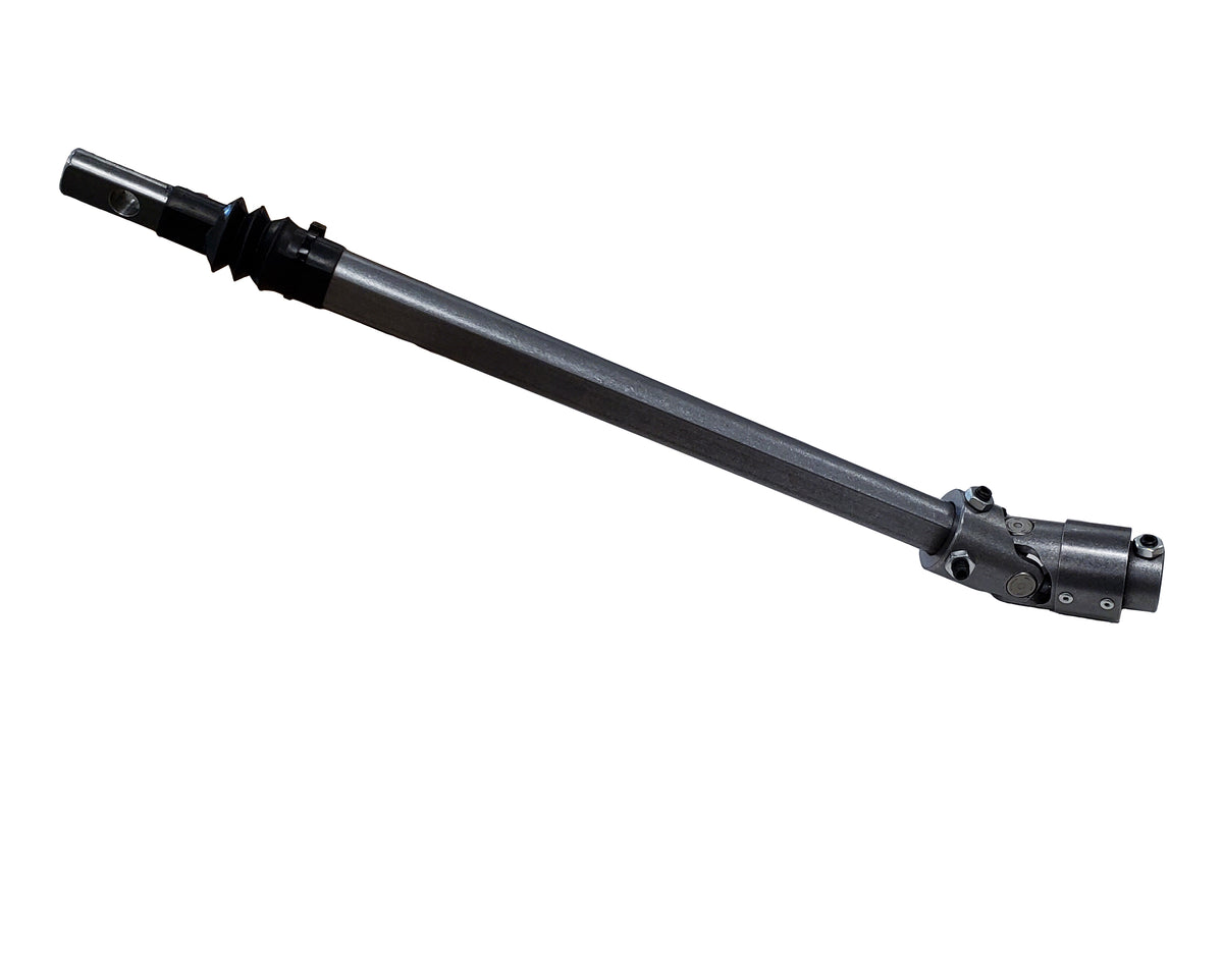 Natural steel steering shaft with mounting hardware from Borgeson part number 000301