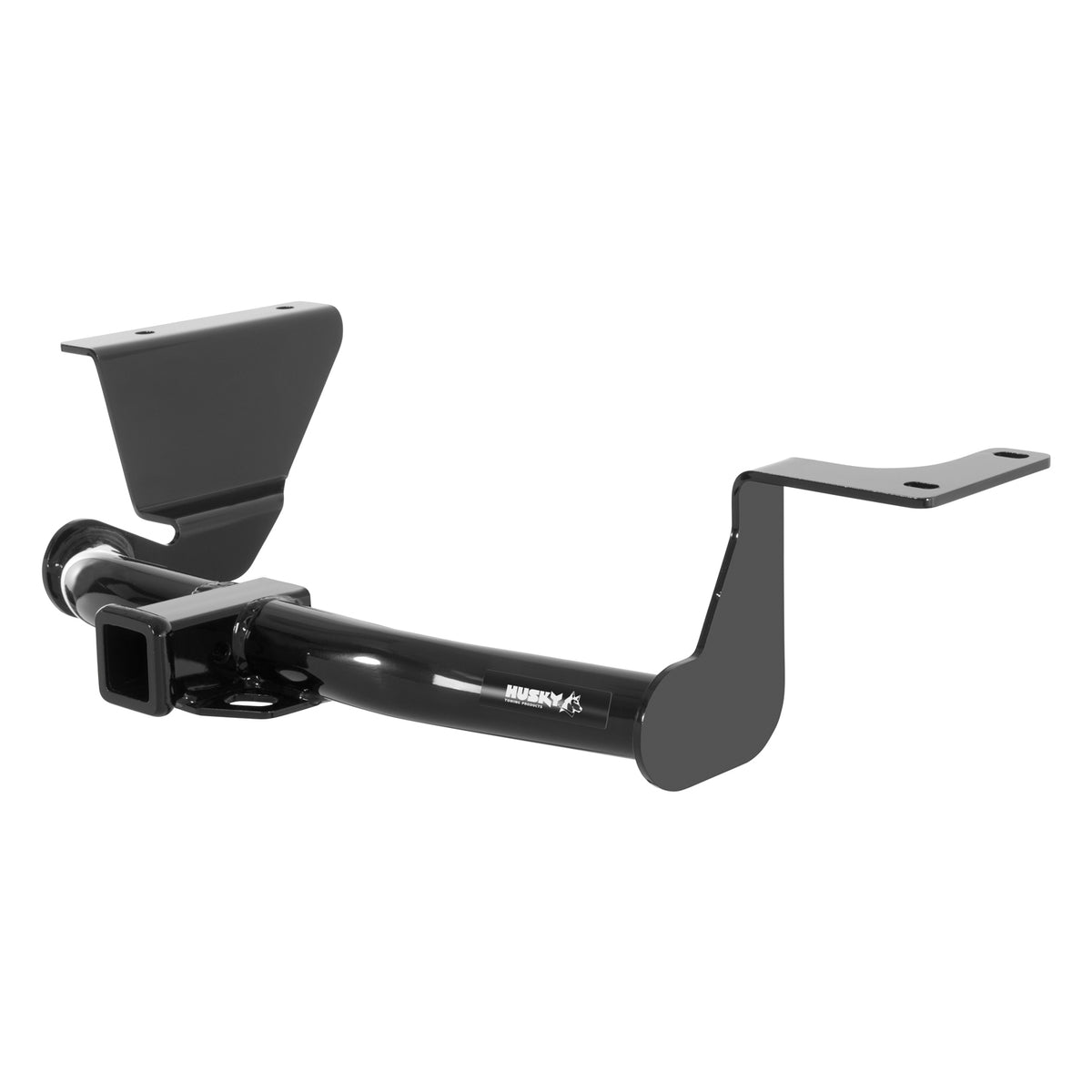 Black powder coated steel trailer hitch with mounting hardware from Husky Towing part number 69555C