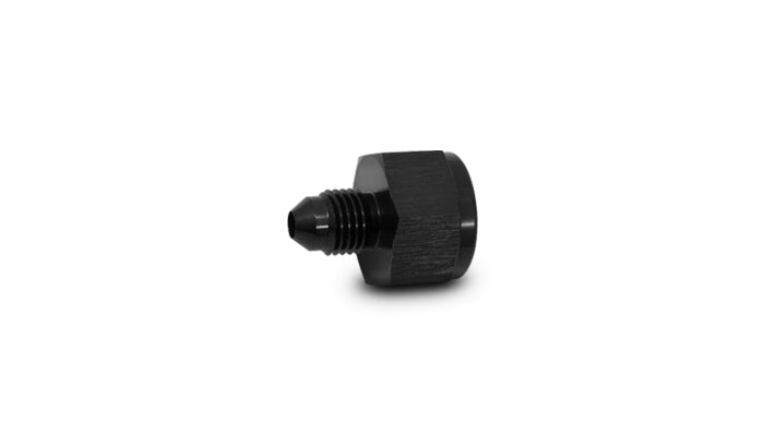 Black anodized 6061 aluminum an fitting reducer from Vibrant Performance part number 10832