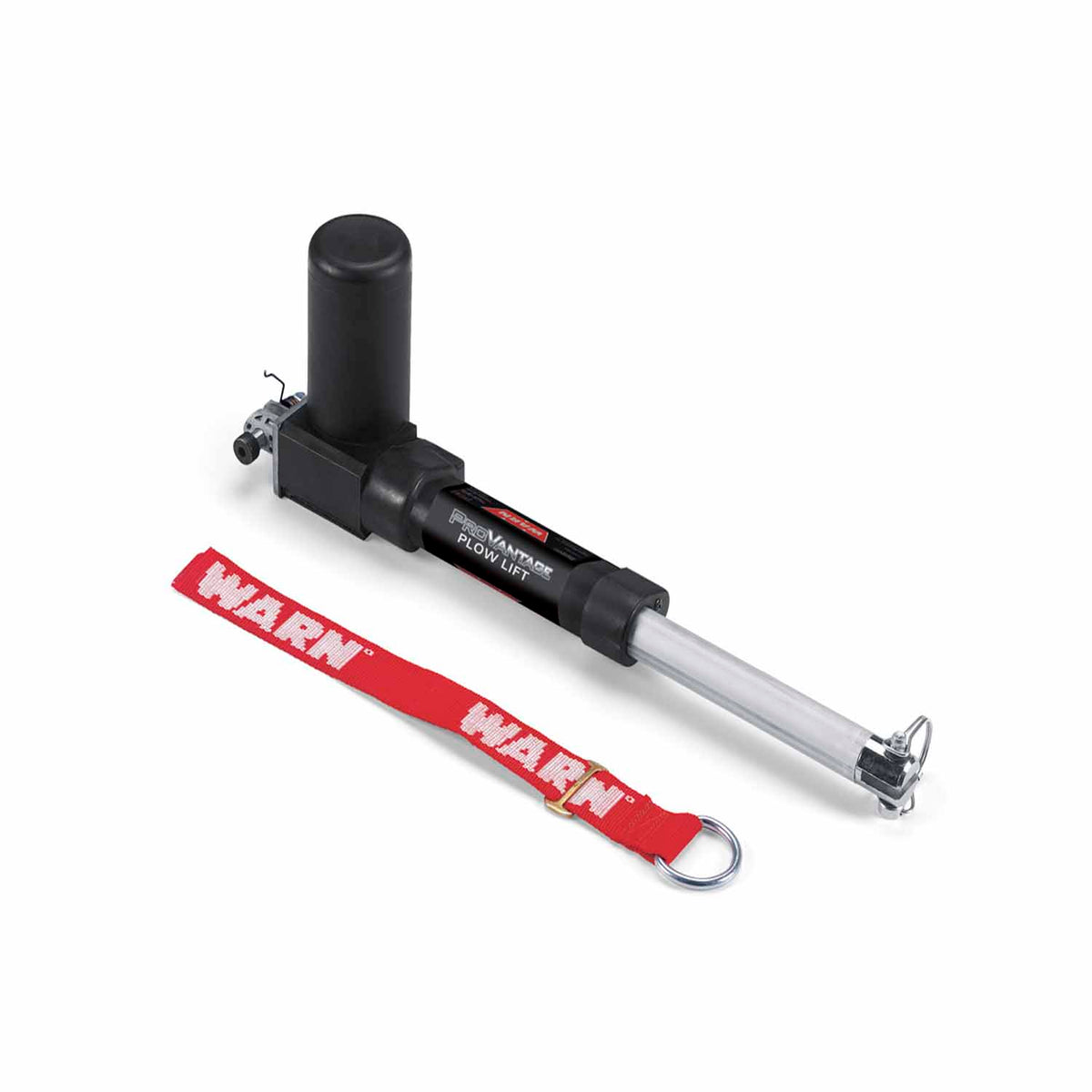 Black snow plow hydraulic lift cylinder from Warn part number 84600
