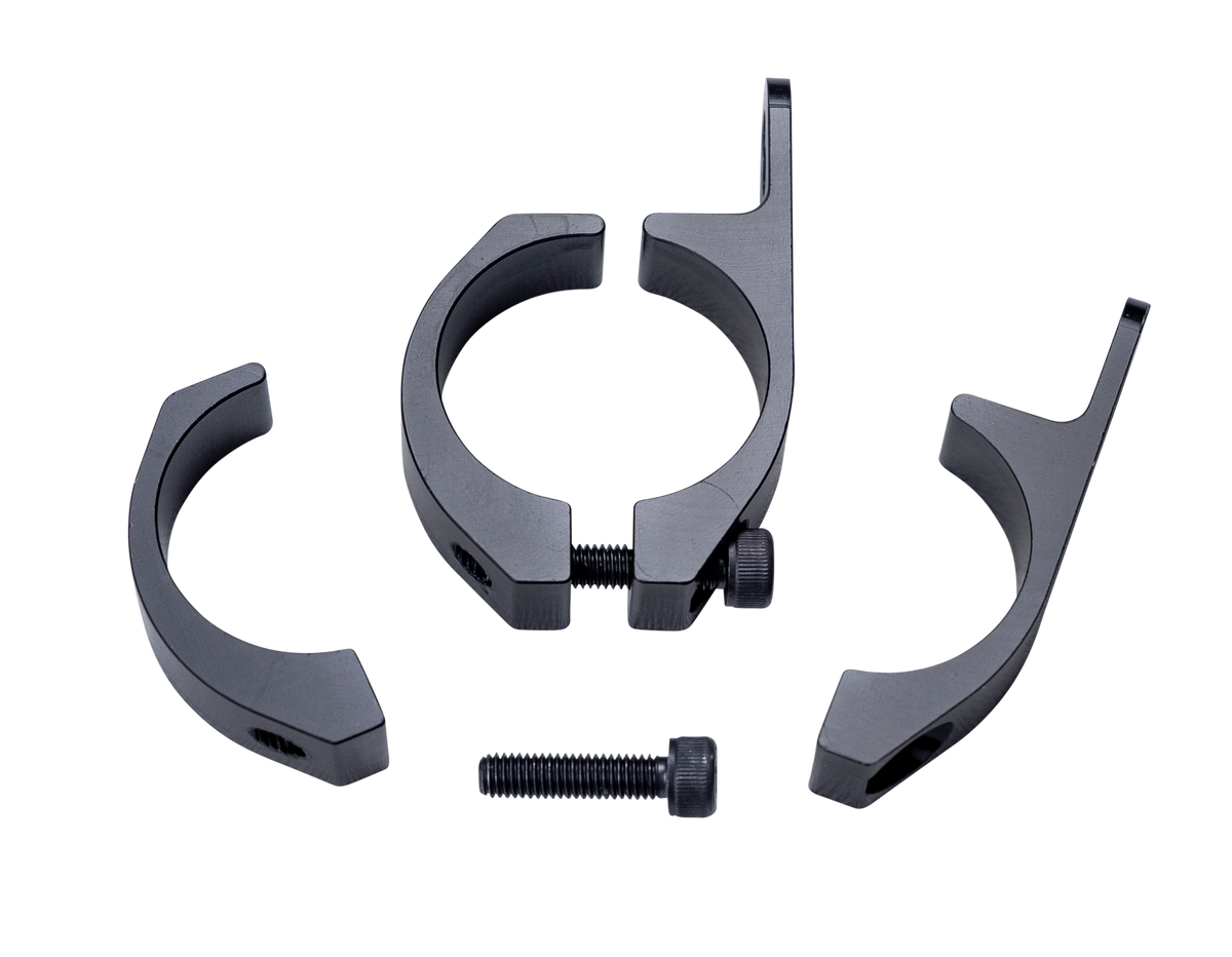 Black headlight level sensor bracket with mounting hardware from ReadyLift part number 67-21400