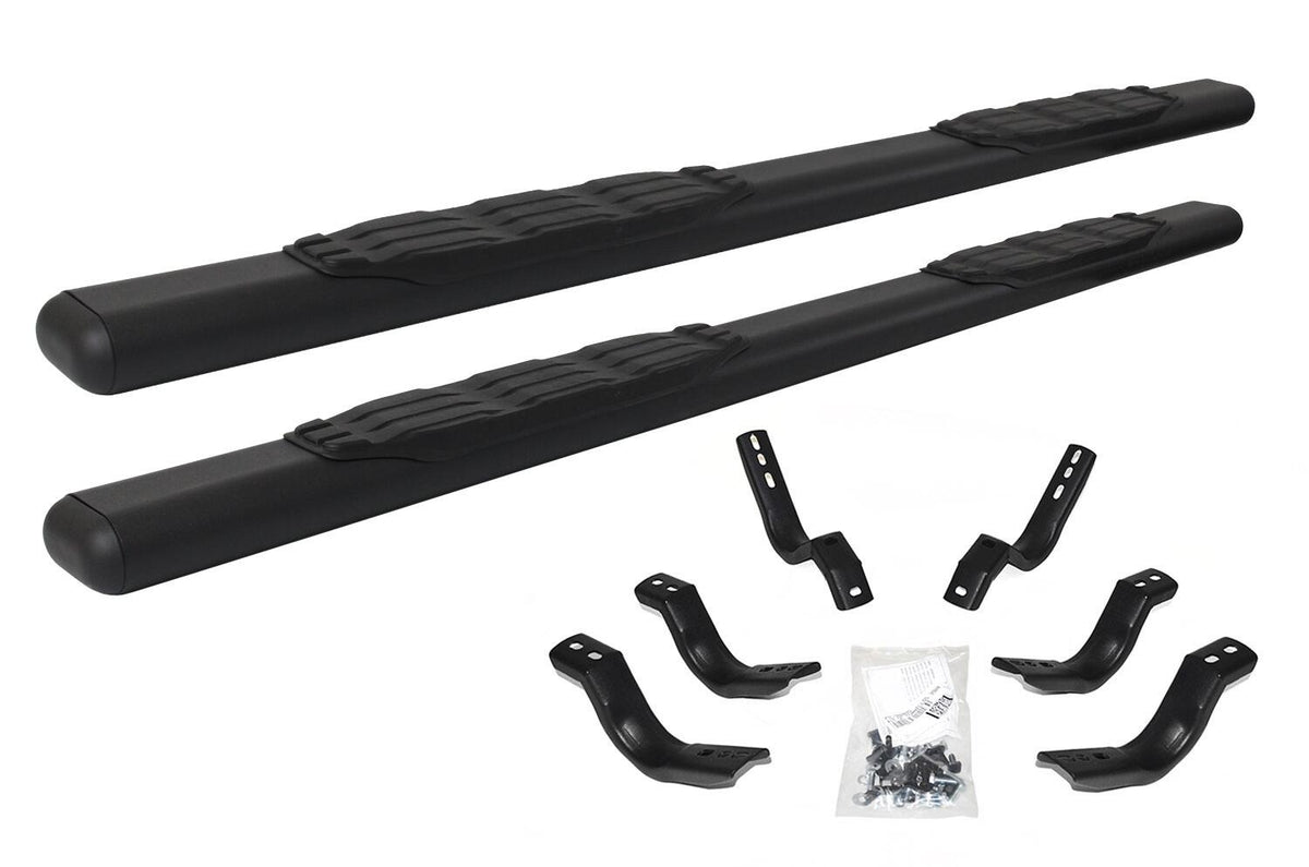 Black mild steel step nerf bar with mounting hardware from Big Country part number 105030870
