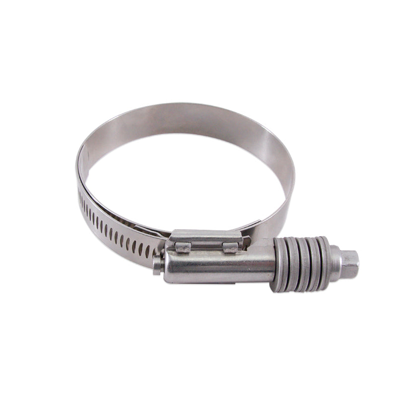 Silver plain stainless steel hose clamp from Mishimoto part number MMCLAMP-CTWG-79