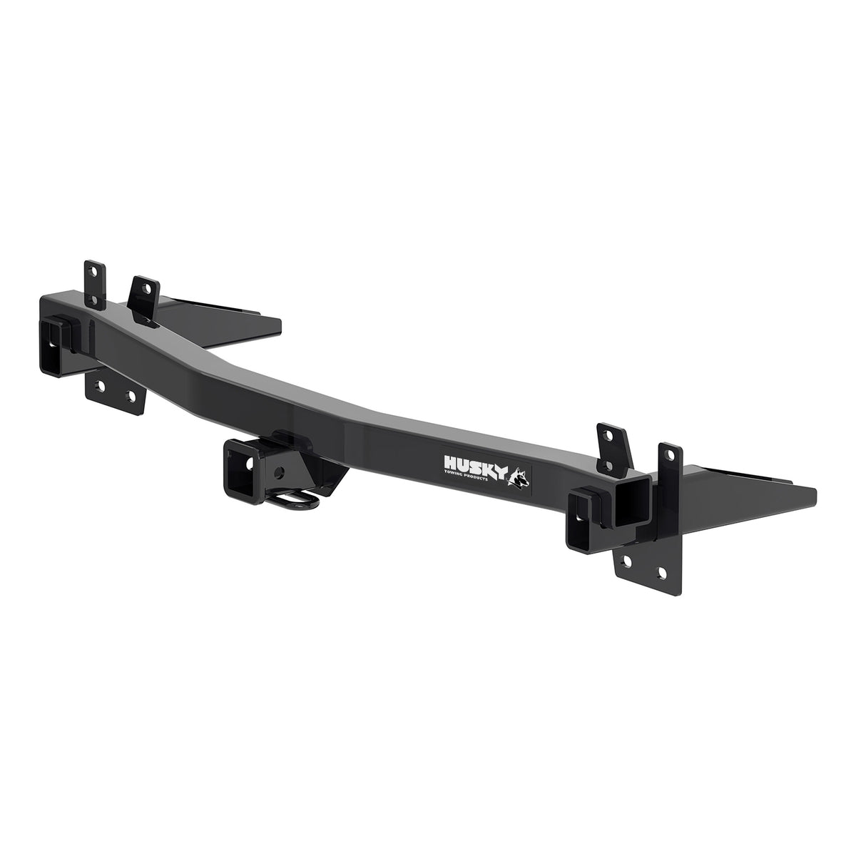 Black powder coated steel trailer hitch with mounting hardware from Husky Towing part number 69678C