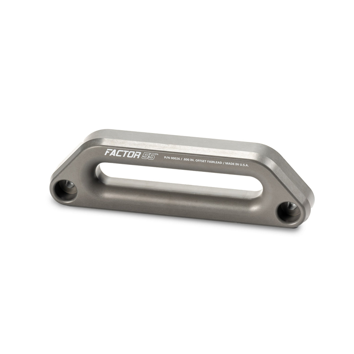 Gray hard anodized 6061 aluminum winch fairlead from Factor 55 part number 00026