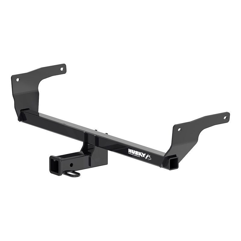 Black powder coated steel trailer hitch with mounting hardware from Husky Towing part number 69679C