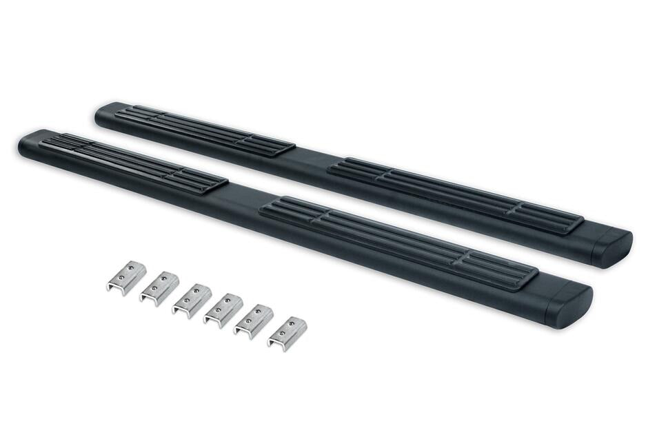 Black mild steel step nerf bar with mounting hardware from Big Country part number 396401800