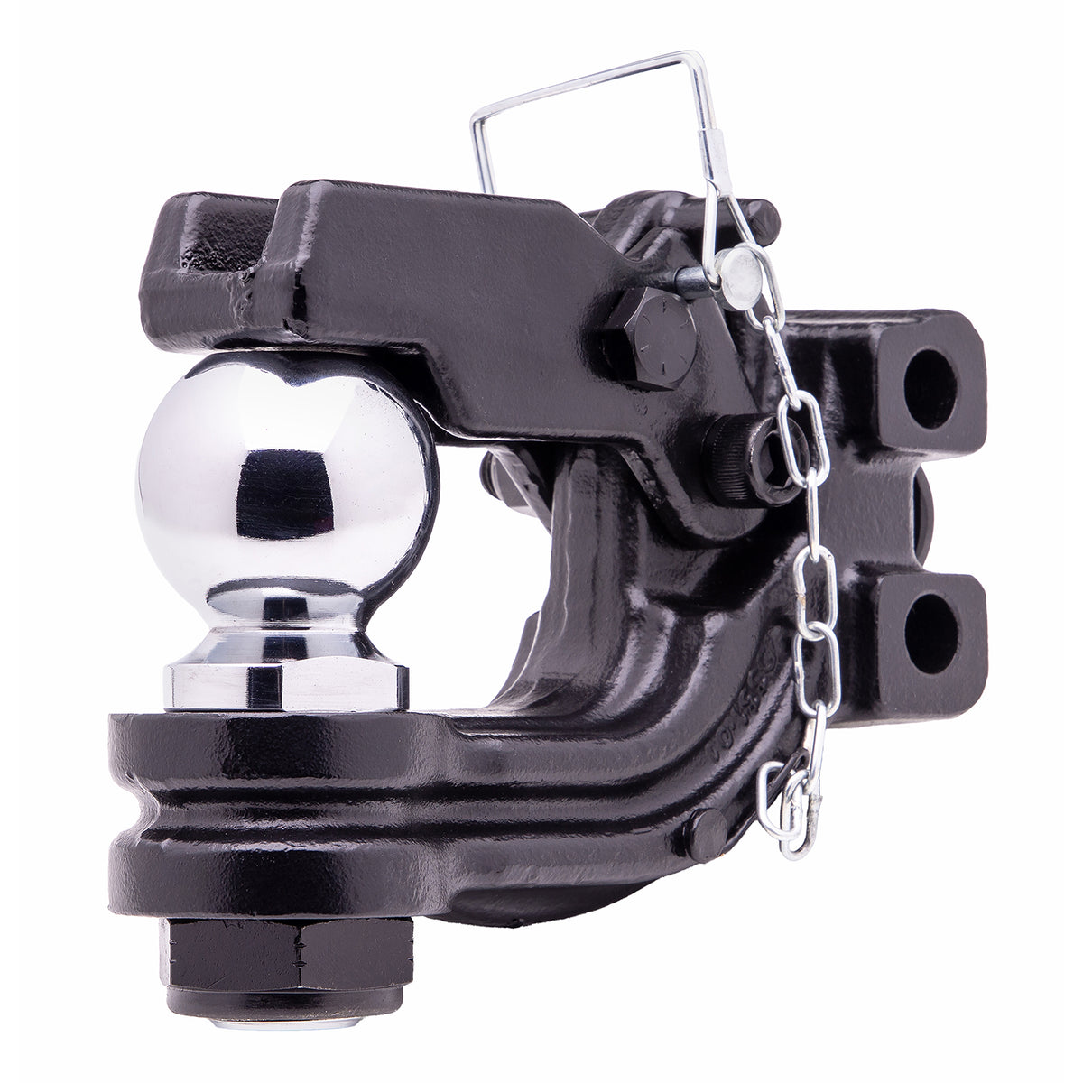 Black powder coated steel tow hook from Husky Towing part number 33258