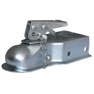 Silver bare steel trailer coupler from Husky Towing part number 87072