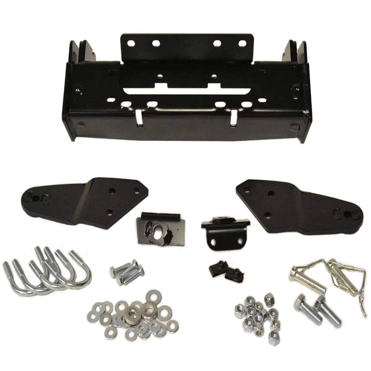 Black snow plow mount from Warn part number 84354