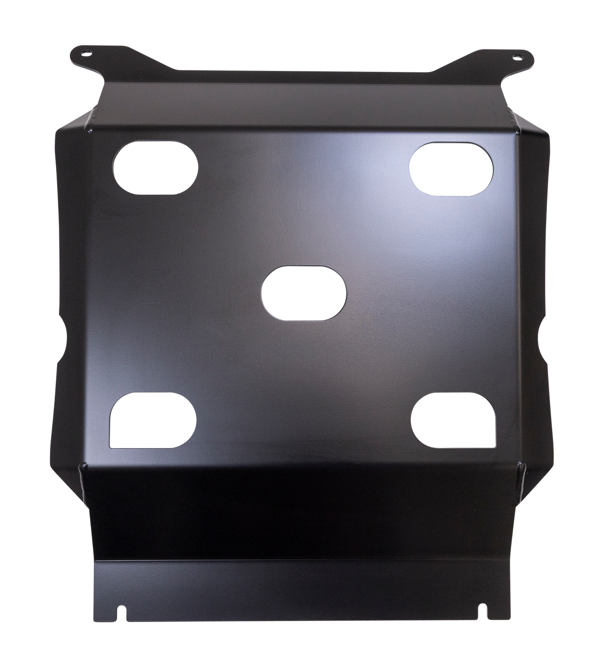 Black smooth steel skid plate with mounting hardware from ReadyLift part number 67-52450