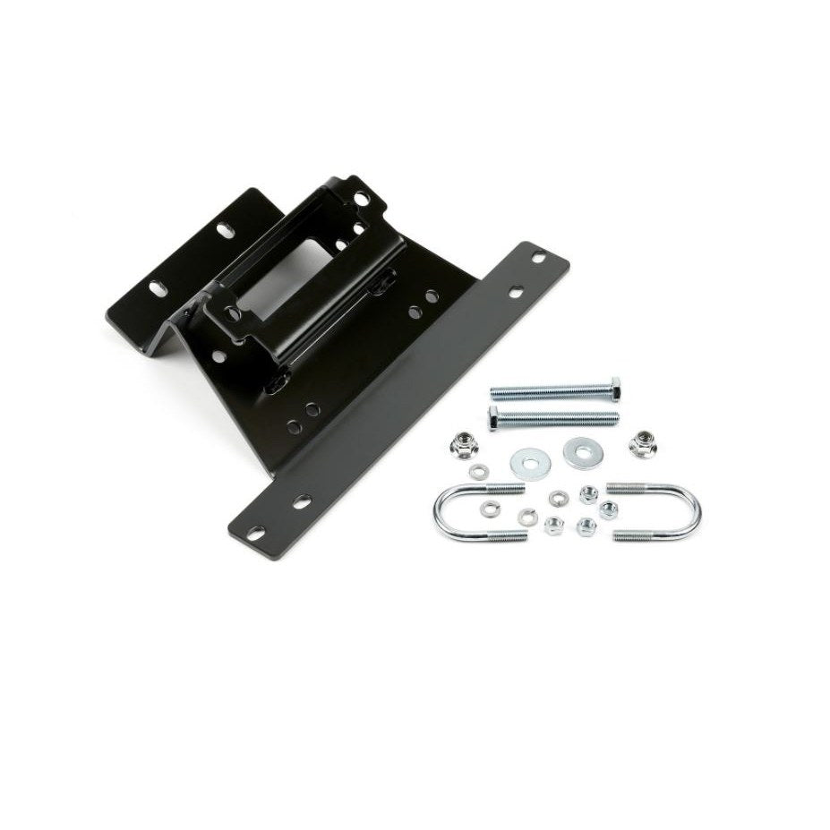 Black powder coated steel winch mount from Warn part number 101316