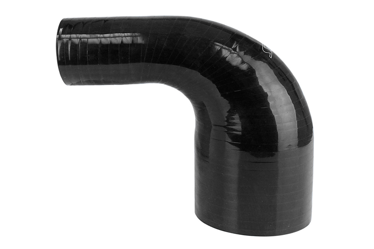 Black silicone hose coupler from HPS Performance part number HTSER90-375-400-BLK
