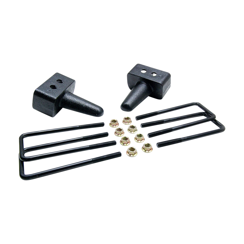 Black cast iron suspension leaf spring block kit from ReadyLift part number 66-2053
