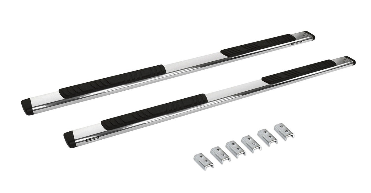 Silver stainless steel step nerf bar kit with mounting hardware from Big Country part number 395401876