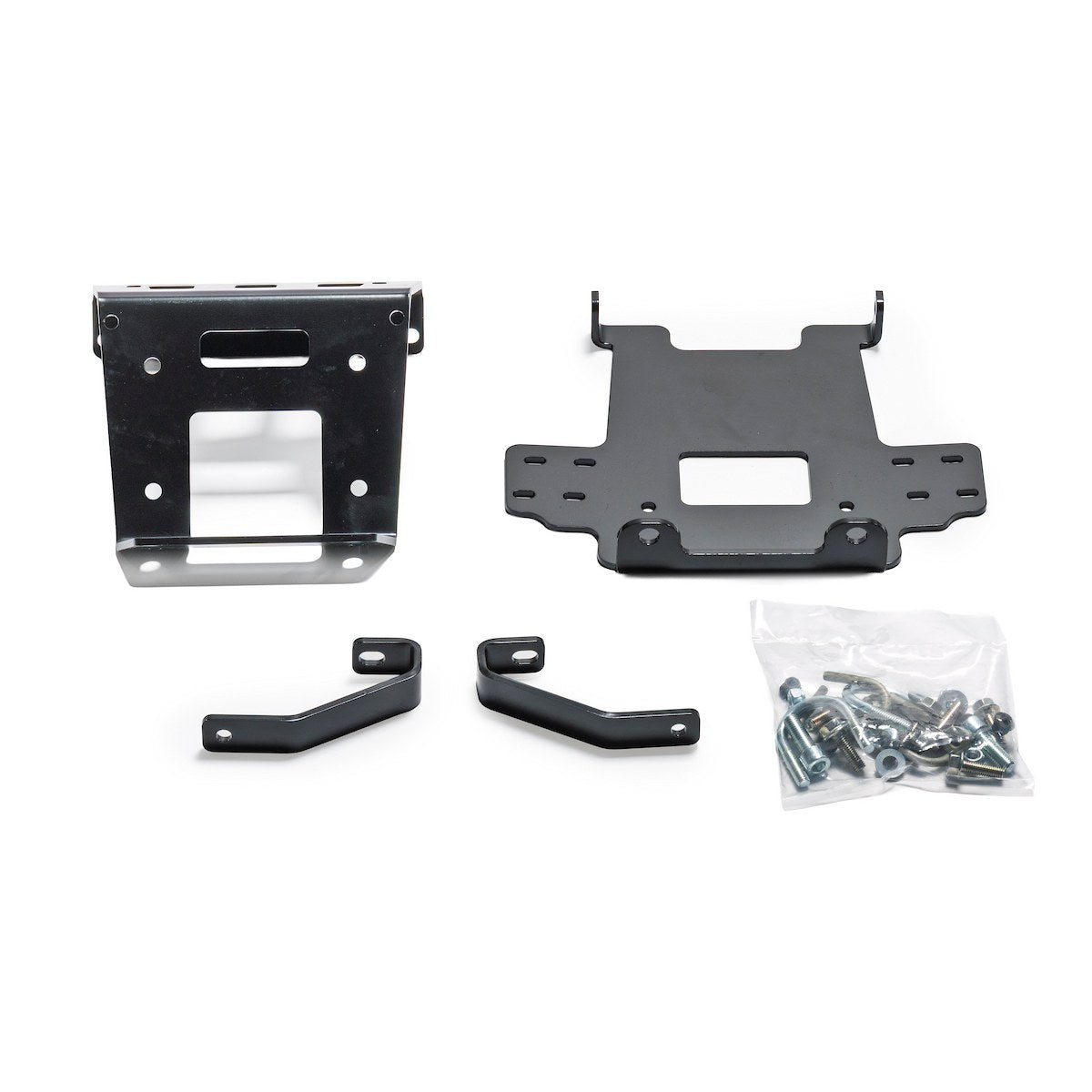 Black powder coated steel winch mount from Warn part number 111500