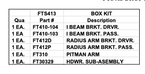 Component Box from Fabtech part number FTS413
