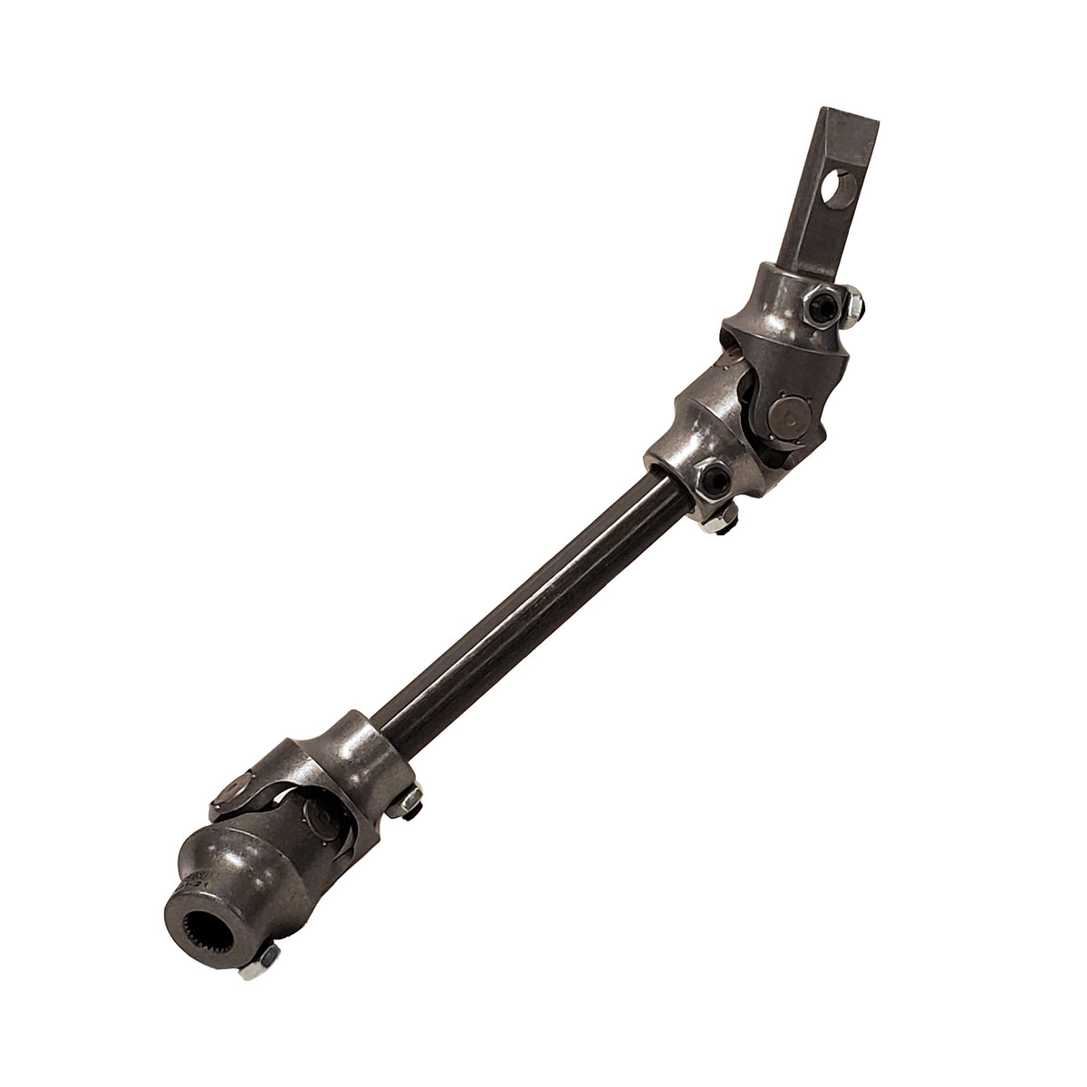 Natural steel steering shaft with mounting hardware from Borgeson part number 000655