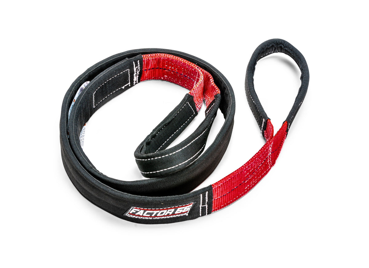 Red low stretch polyester tow strap from Factor 55 part number 00077