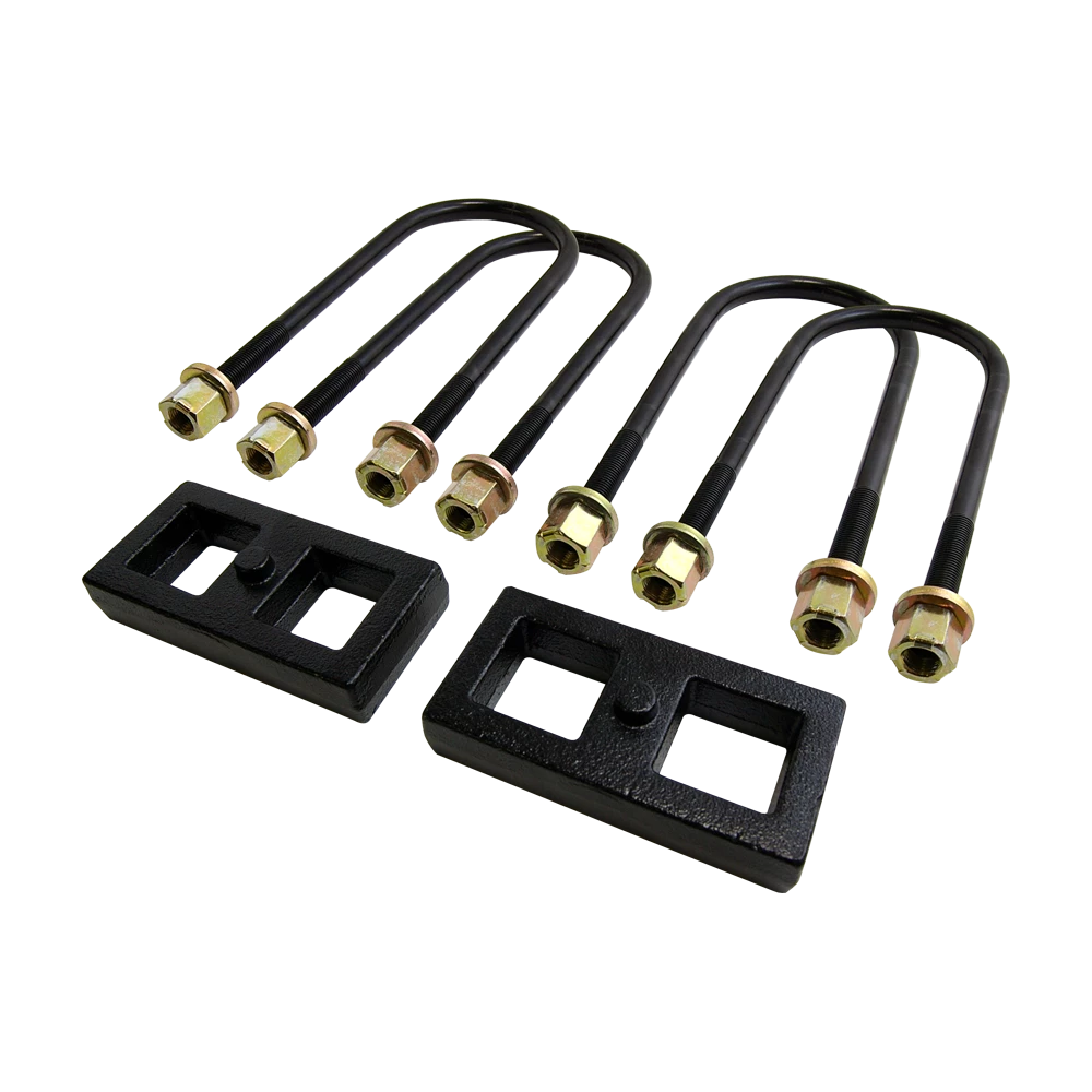 Black cast iron suspension leaf spring block kit from ReadyLift part number 66-1201