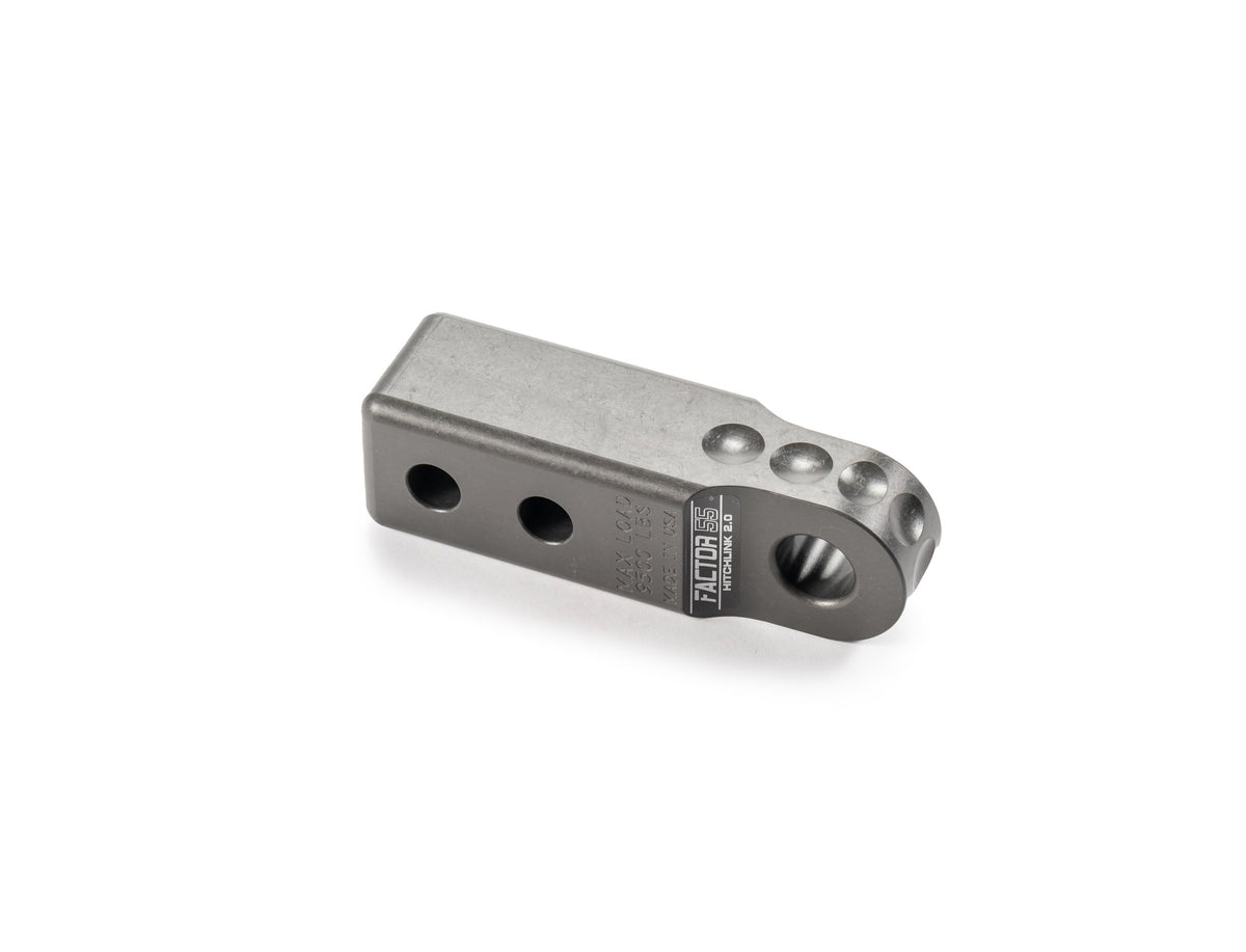 Gray hard anodized 6061 aluminum trailer hitch d-ring mount from Factor 55 part number 00020-06