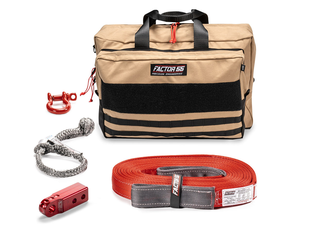 Red premium canvas winch accessory kit from Factor 55 part number 00485-01-LARGE