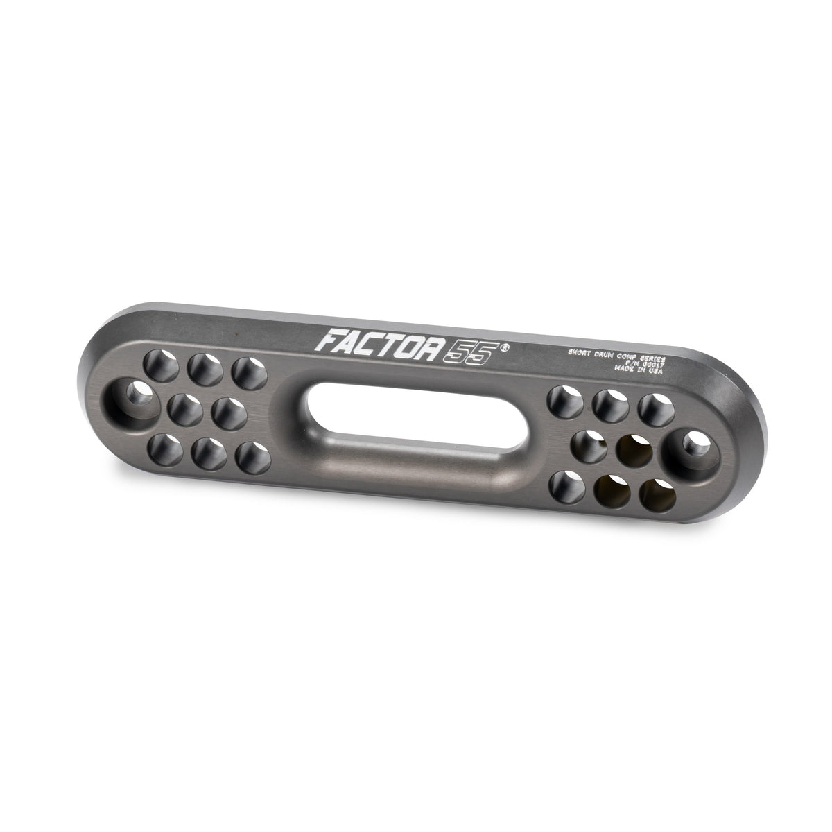 Gray hard anodized 6061 aluminum winch fairlead from Factor 55 part number 00017