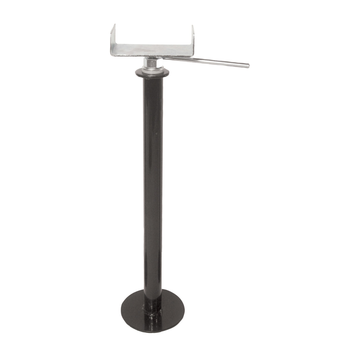 Black steel trailer jack stabilizer from Husky Towing part number 81080