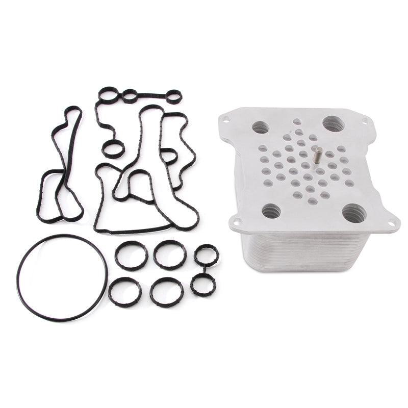 Silver anodized engine oil cooler from Mishimoto part number MMOC-F2D-08