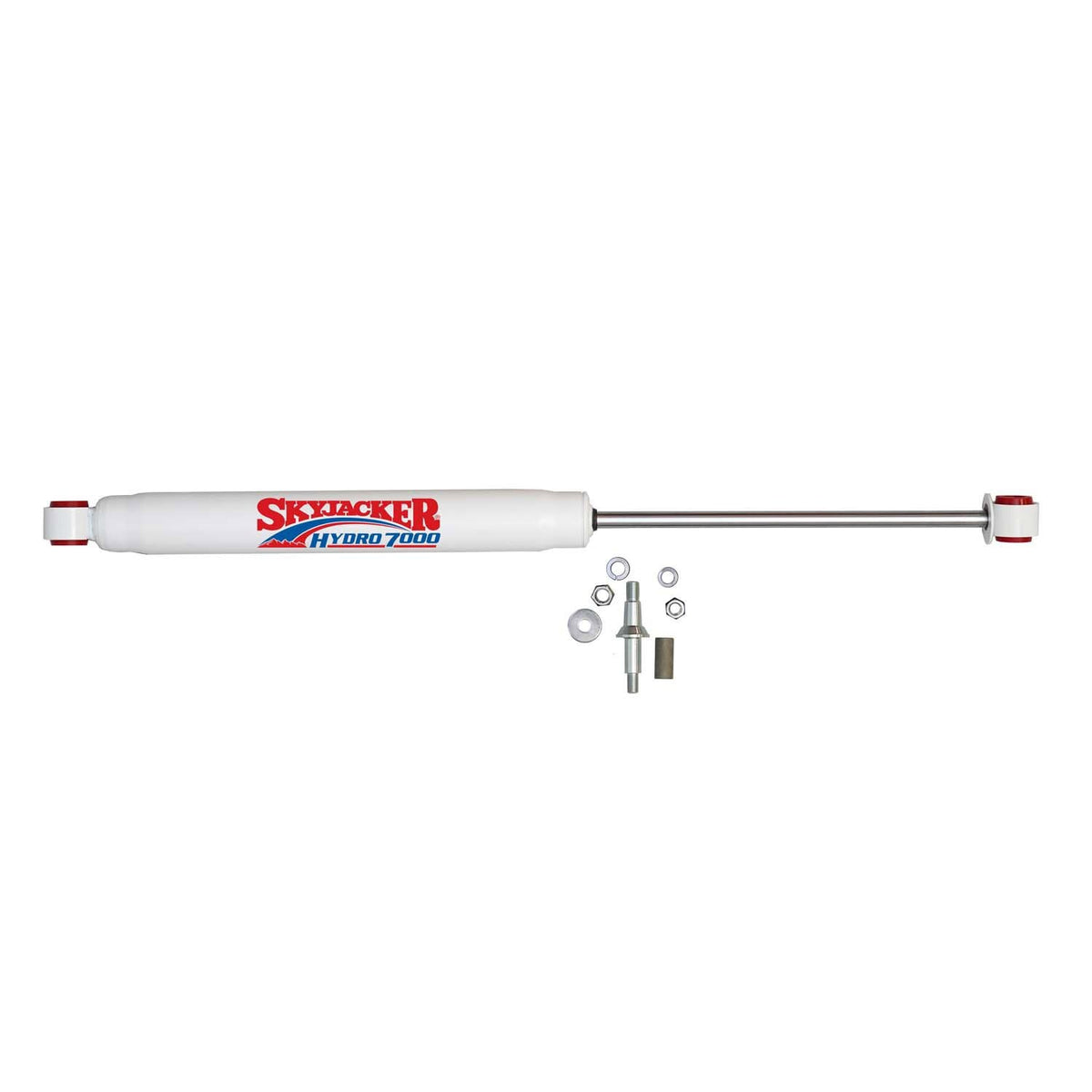 White steering damper kit from Skyjacker part number 7058