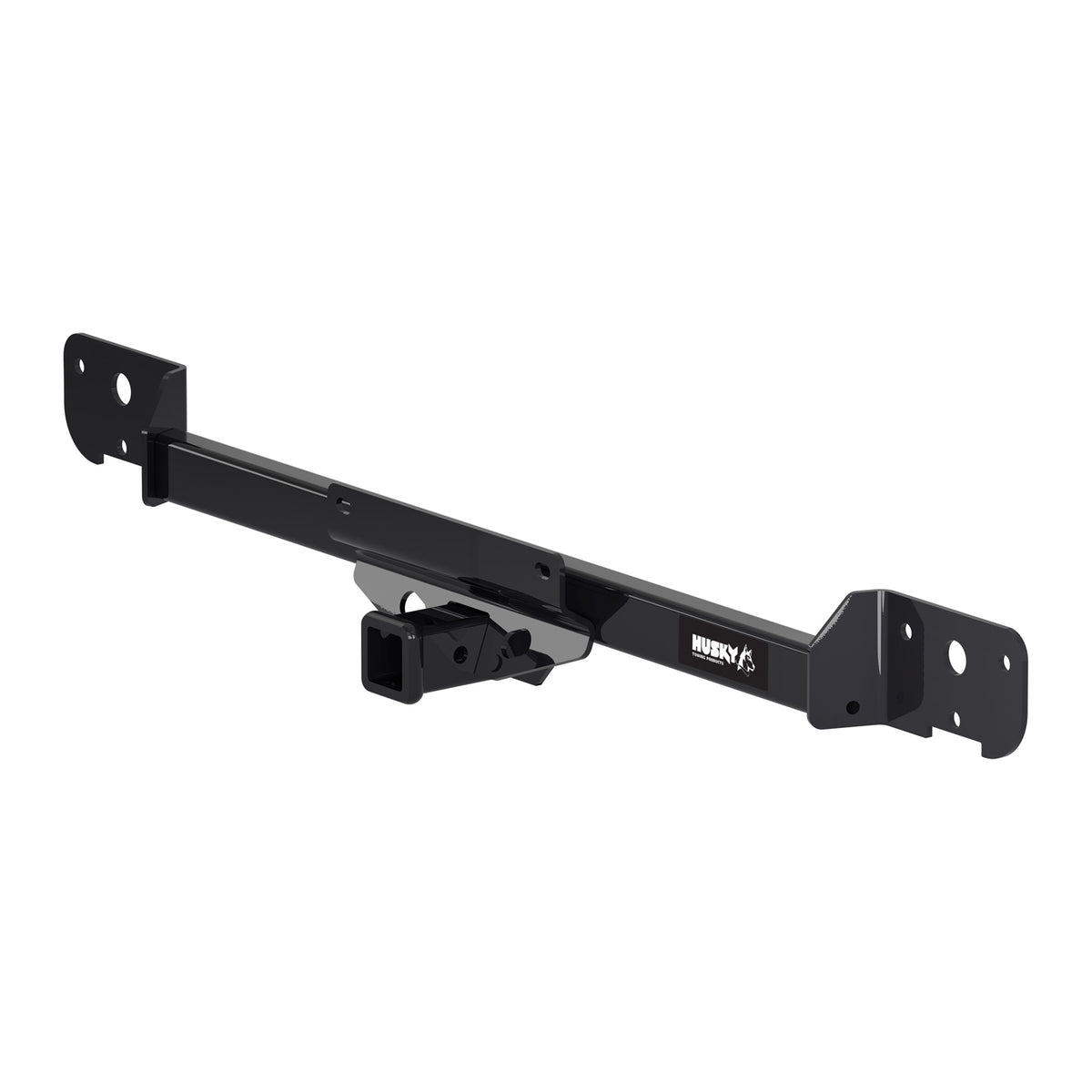Black powder coated steel trailer hitch with mounting hardware from Husky Towing part number 69589C