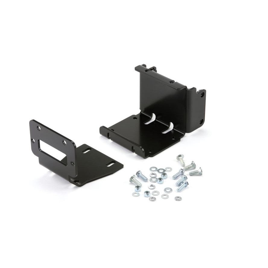 Black powder coated steel winch mount from Warn part number 100878
