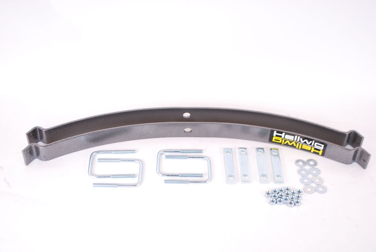 Silver hammertone leaf helper spring from Hellwig part number 985