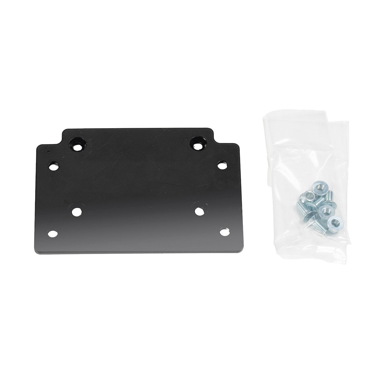 Black powder coated steel winch mount from Warn part number 111775