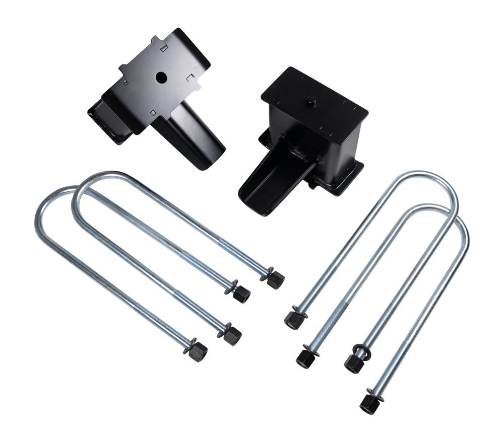 Black suspension leaf spring block kit from ReadyLift part number 26-39550