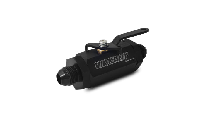 Black anodized 6061 aluminum shut-off valve from Vibrant Performance part number 16748