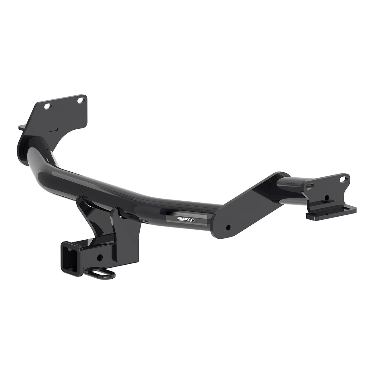 Black powder coated steel trailer hitch with mounting hardware from Husky Towing part number 69641C
