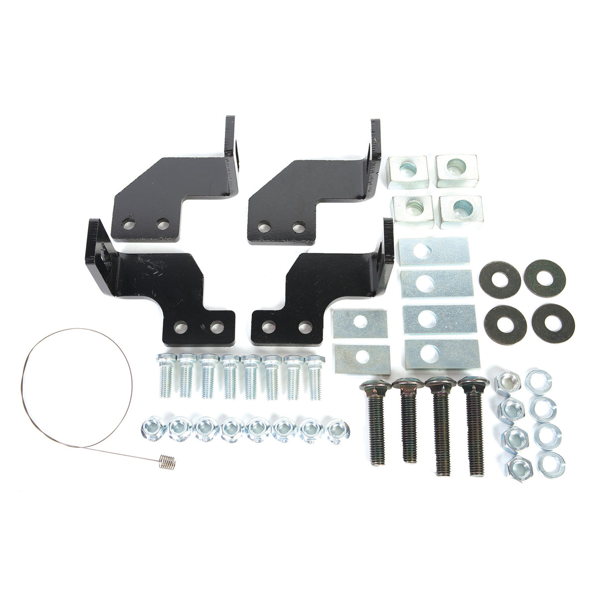 Black steel fifth wheel trailer hitch mount kit with mounting hardware from Husky Towing part number 31412